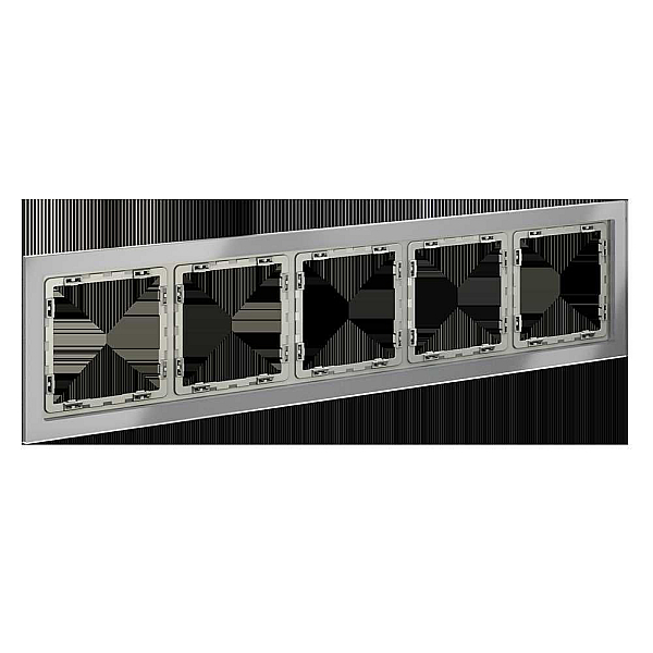 Рамка стеклянная Voltum S70 на 5 постов, (сталь, стекло) VLS110505