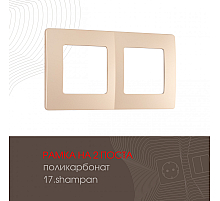 Рамка двухместная Arte Milano 517.17-2.shampan