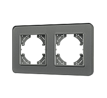 Рамка на 2 поста стеклянная Arlight FRM-OMALI-GS-2-GR 049694