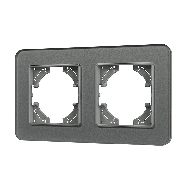 Рамка на 2 поста стеклянная Arlight FRM-OMALI-GS-2-GR 049694