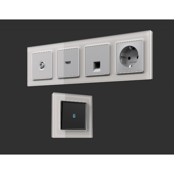 Рамка двухместная Ambrella Volt Platos AF330402 Рамка двухместная Ambrella Volt Platos AF330402