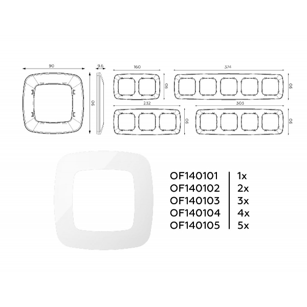 Рамка двухместная Ambrella Volt Ecta OF140102 Рамка двухместная Ambrella Volt Ecta OF140102