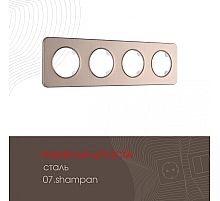 Рамка четырехместная Arte Milano 502.07-4.shampan