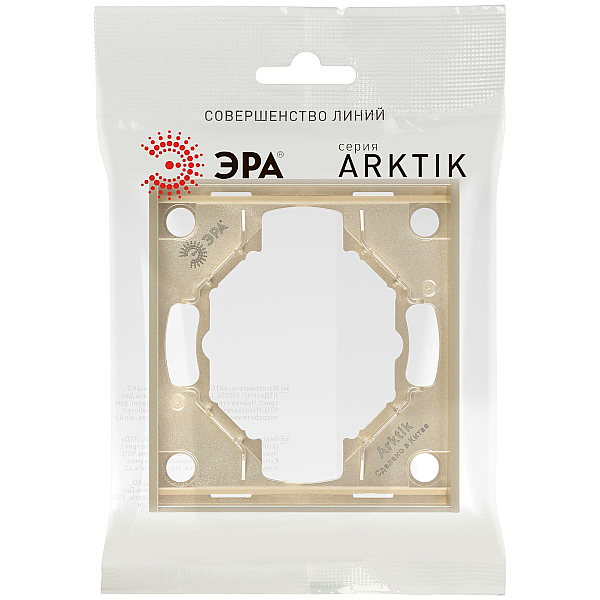 Рамка для розеток и выключателей ЭРА Arktik 16-5001-04 на 1 пост шампань Б0070547