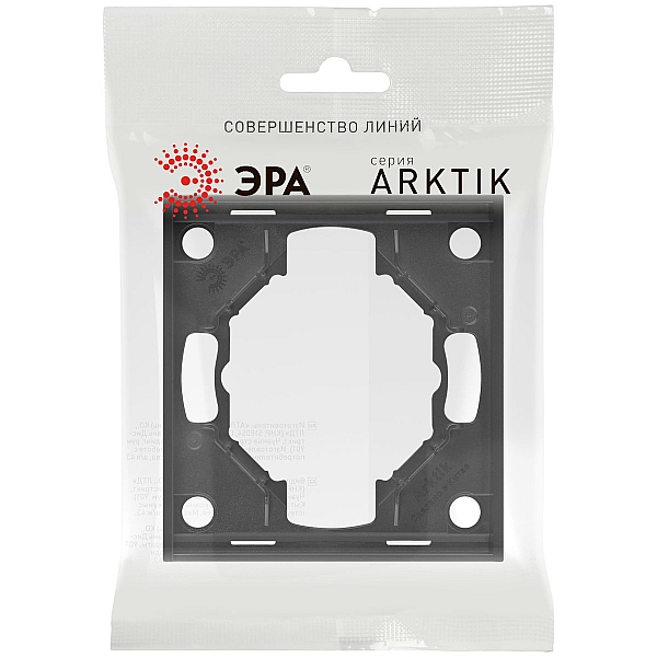 Рамка для розеток и выключателей ЭРА Arktik 16-5001-05 на 1 пост антрацит Б0070548