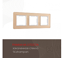 Рамка трехместная Arte Milano 503.14-3.shampan