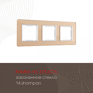 Рамка трехместная Arte Milano 503.14-3.shampan