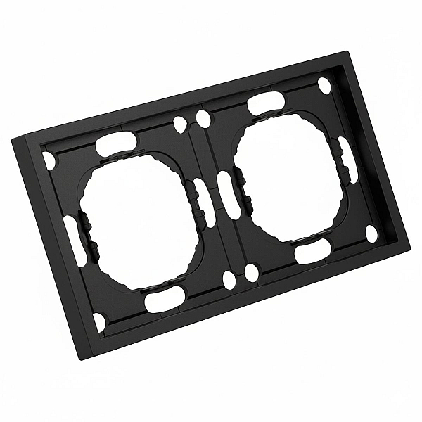 Рамка STEKKER, PFR00-5002-05 2-местная, серия Эмили, черный уголь, soft touch 49859