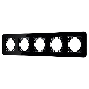 Рамка на 5 постов стеклянная Arlight FRM-OMALI-GS-5-BK 049705