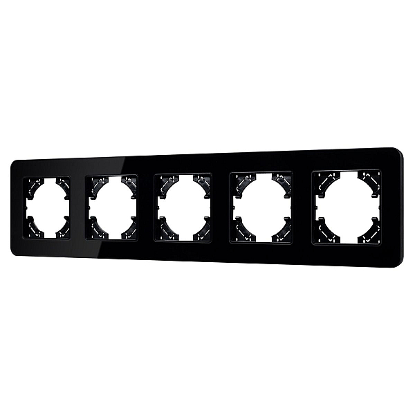 Рамка на 5 постов стеклянная Arlight FRM-OMALI-GS-5-BK 049705