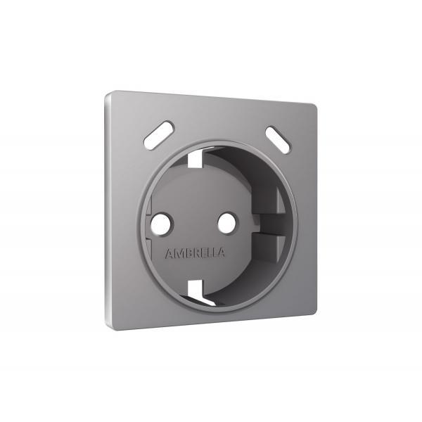 Лицевая панель Alfa (Сталь матовый) для электрической розетки с/з со шторками 2USB C+C Quant Ambrella Volt AP5105