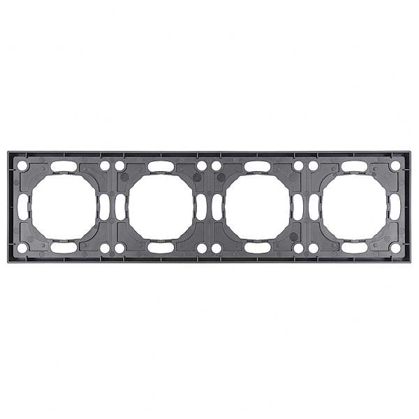 Рамка STEKKER, PFR00-5004-10  4-местная, серия Эмили, платиново-серый, soft touch 49965