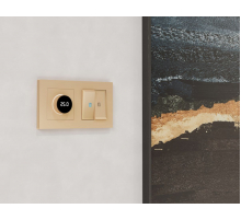 Лицевая панель Alfa (Шампань) для терморегулятора теплого пола с цифровым дисплеем Quant Ambrella Volt AP6058