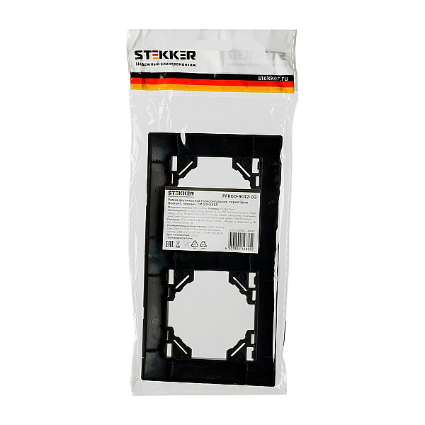 Рамка 2-постовая Stekker Эрна Элегант черный PFR00-9012-03 49662