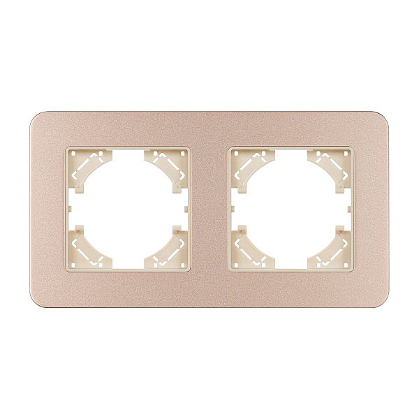 Рамка на 2 поста алюминиевая Arlight FRM-AKIRY-SFAL-2-GD 049739