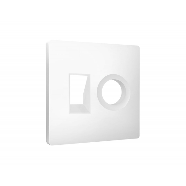 Лицевая панель Alfa (Белый матовый) для компьютерной/телефонной + TV розетки RJ-45/RJ-11 Quant Ambrella Volt AP1325