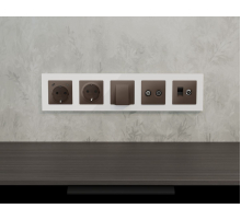 Лицевая панель Alfa (Темная бронза матовый) для вывода кабеля Quant Ambrella Volt AP6458