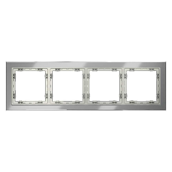 Рамка стеклянная Voltum S70 на 4 поста, (сталь, стекло) VLS110405