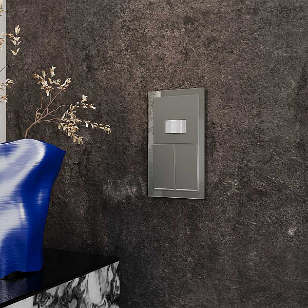 Рамка стеклянная Voltum S70 на 2 поста, (титан, стекло) VLS110206
