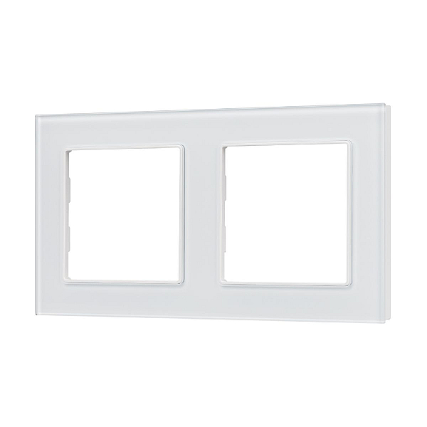Рамка двухместная Arlight FRM-GLARE-GS-2-WH 043796