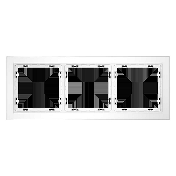 Рамка стеклянная Voltum S70 на 3 поста, (белый,матовый,стекло) VLS110302