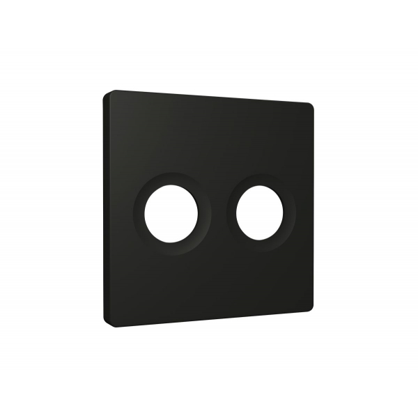 Лицевая панель Alfa (Черный матовый) для TV двойной розетки Quant Ambrella Volt AP8133