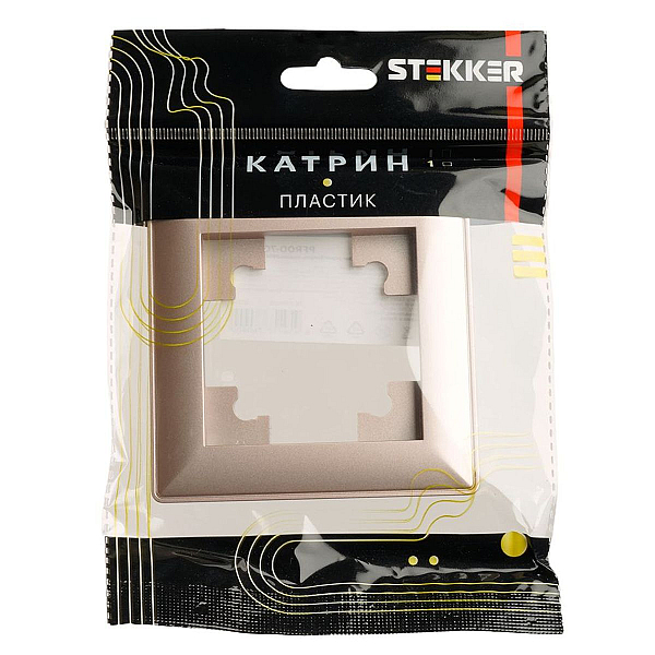 Рамка 1-постовая Stekker Катрин шампань PFR00-7001-02 39802
