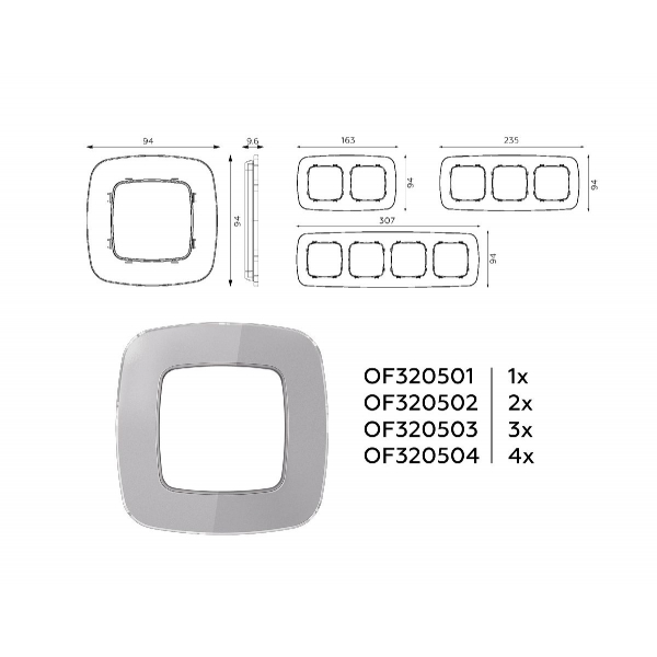 Рамка двухместная Ambrella Volt Radian OF320502 Рамка двухместная Ambrella Volt Radian OF320502