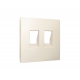 Лицевая панель Alfa (Бежевый матовый) для компьютерной/телефонной двойной розетки RJ-45/RJ-11 Quant Ambrella Volt AP3321