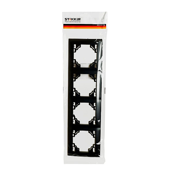 Рамка 4-постовая Stekker Эрна Элегант черный PFR00-9014-03 49664