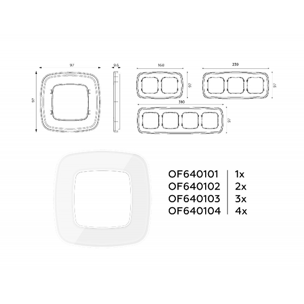 Рамка трехместная Ambrella Volt Coint OF640103 Рамка трехместная Ambrella Volt Coint OF640103