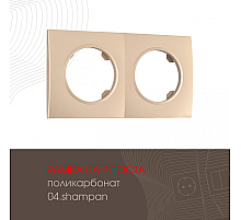 Рамка двухместная Arte Milano 502.04-2.shampan