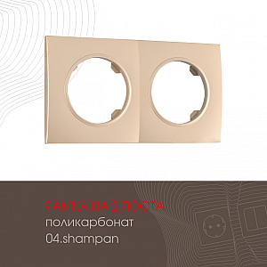 Рамка двухместная Arte Milano 502.04-2.shampan