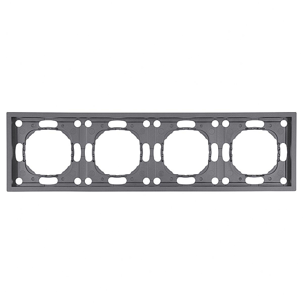 Рамка STEKKER, PFR00-5004-10  4-местная, серия Эмили, платиново-серый, soft touch 49965