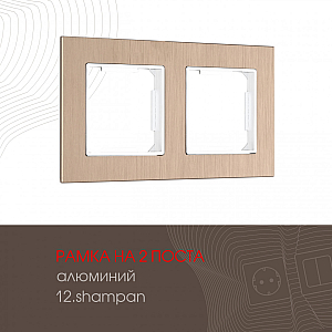 Рамка двухместная Arte Milano 503.12-2.shampan