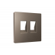 Лицевая панель Alfa (Темная бронза матовый) для компьютерной/телефонной двойной розетки RJ-45/RJ-11 Quant Ambrella Volt AP6421