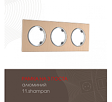 Рамка трехместная Arte Milano 502.11-3.shampan