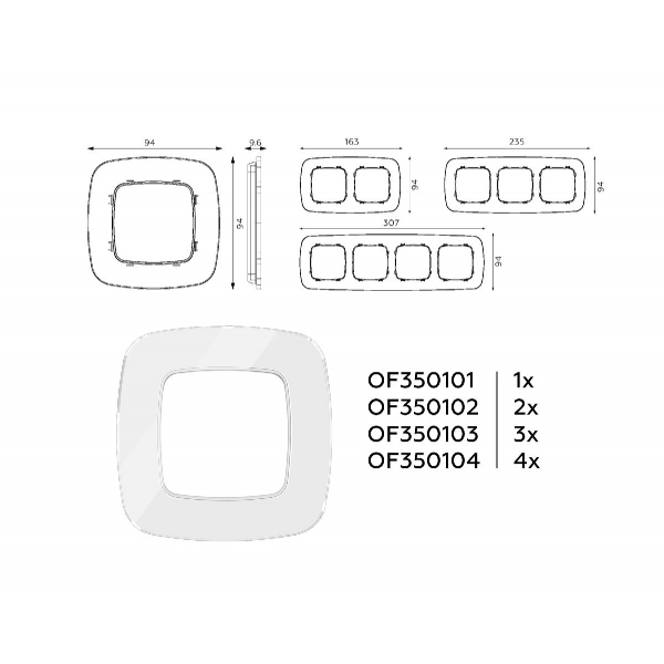Рамка двухместная Ambrella Volt Radian OF350102 Рамка двухместная Ambrella Volt Radian OF350102