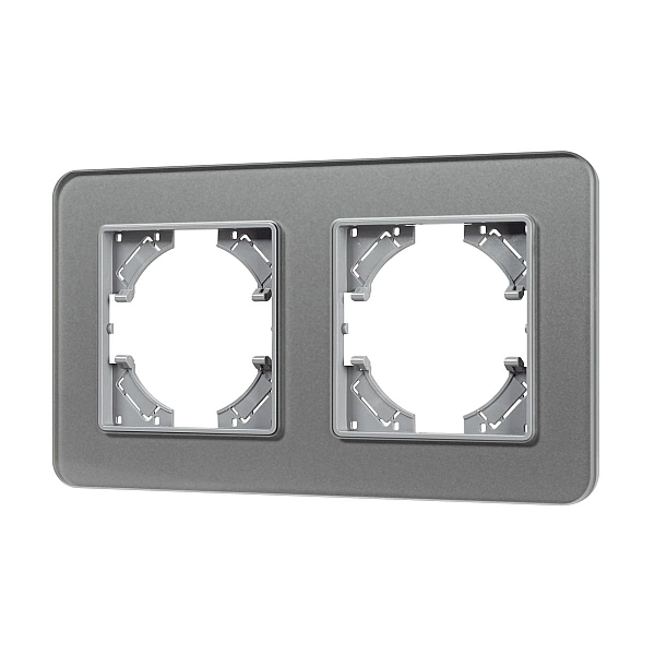 Рамка на 2 поста стеклянная Arlight FRM-OMALI-SFGS-2-GR 049710