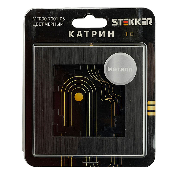 Рамка 1-местная, металл, STEKKER MFR00-7001-05, серия Катрин, черный 50012