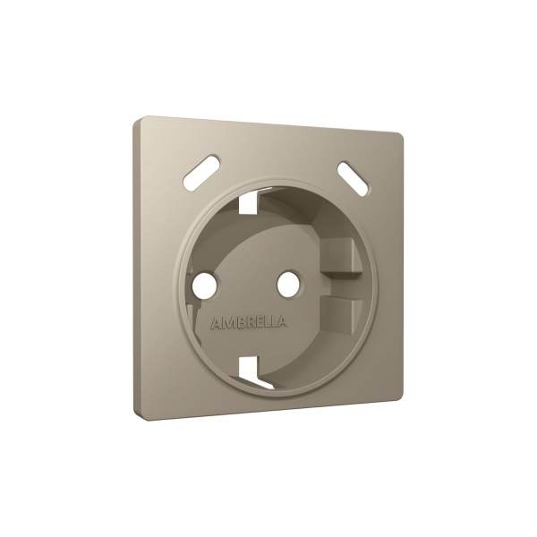 Лицевая панель Alfa (Серо-бежевый матовый) для электрической розетки с/з со шторками 2USB C+C Quant Ambrella Volt AP3705