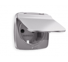 Лицевая панель для розетки с/з со шторками и крышкой Ambrella Volt Omega OP5080