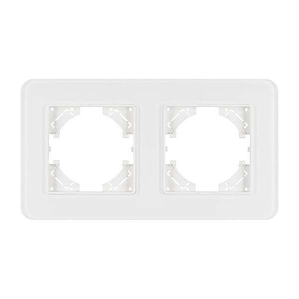 Рамка на 2 поста стеклянная Arlight FRM-OMALI-GS-2-WH 049692