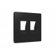 Лицевая панель Alfa (Черный матовый) для компьютерной/телефонной двойной розетки RJ-45/RJ-11 Quant Ambrella Volt AP8121