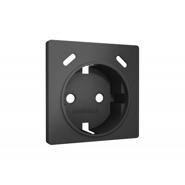 Лицевая панель Alfa (Графит мягкое касание) для электрической розетки с/з со шторками 2USB C+C Quant Ambrella Volt AP9105