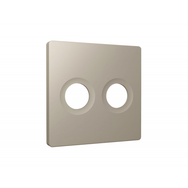 Лицевая панель Alfa (Серо-бежевый матовый) для TV двойной розетки Quant Ambrella Volt AP3733
