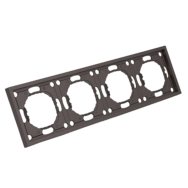 Рамка Stekker, PFR00-5004-09 4-местная Эмили, антрацит, soft touch 49939