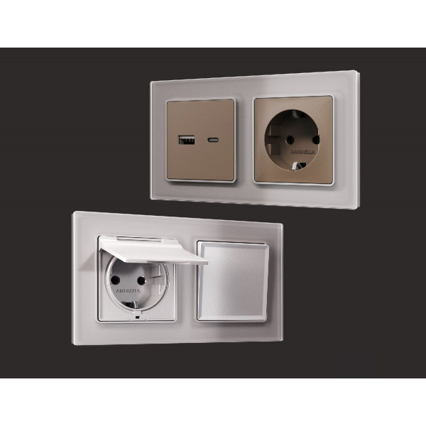 Рамка двухместная Ambrella Volt Platos AF330502 Рамка двухместная Ambrella Volt Platos AF330502
