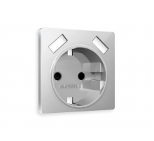 Лицевая панель для розетки с/з со шторками 2USB A+A Ambrella Volt Alfa AP4090