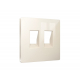 Лицевая панель Alfa (Бежевый глянец) для компьютерной/телефонной двойной розетки RJ-45/RJ-11 Quant Ambrella Volt AP3121